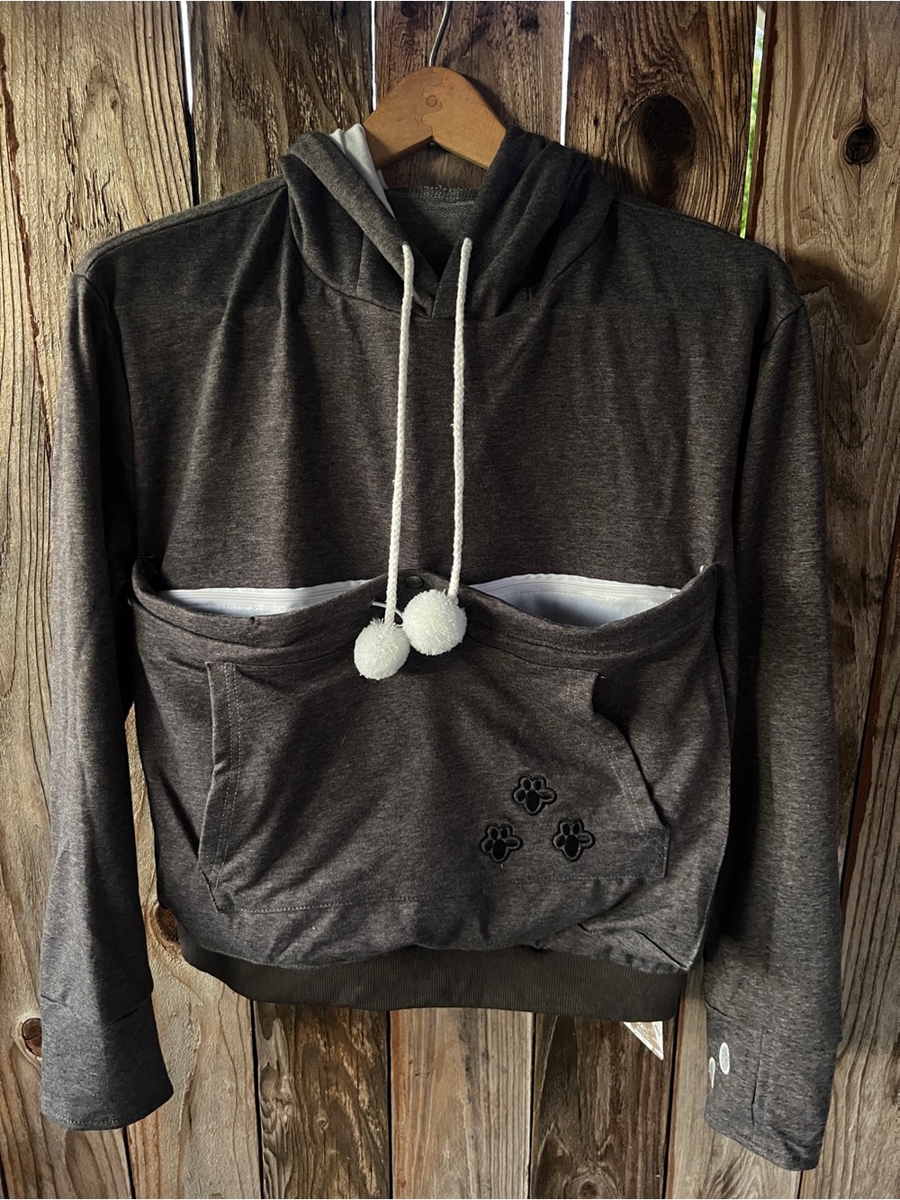 Cozy Pet Hoodie with Front Pocket in Dark Gray